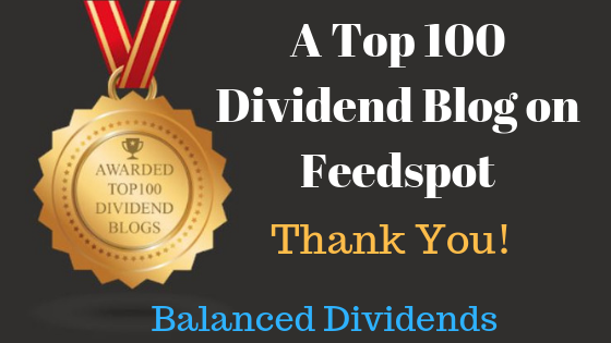 A Top 100 Dividend Blog On Feedspot - Thank You!